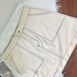 Zara TRF ivory stitch skirt